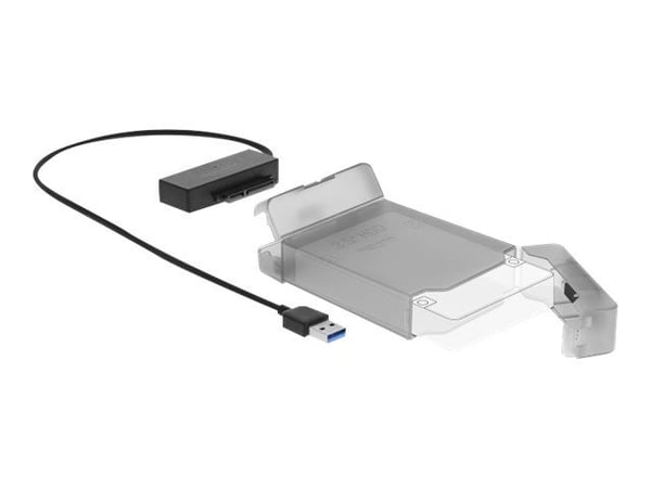 Delock USB Type-A to SATA Converter with 3.5" Protection Cover - Grensesnittsadapter - SATA 6Gb/s - USB 3.0 - svart