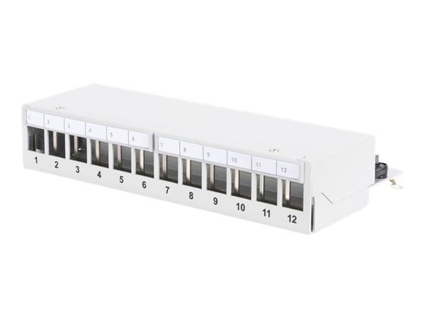 DIGITUS Professional DN-93706 - Koblingspanel - STP - RJ-45 X 12 - lysegrå, RAL 7035