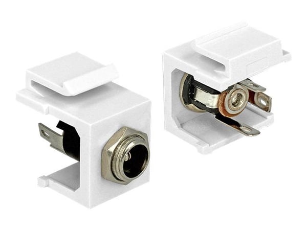 DeLOCK 86373, Metallinen, Valkoinen, DC 5.5 x 2.5 mm, 20,7 mm, 22 mm, 16,3 mm