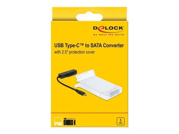 USB TYPE-C™ TIL SATA KONVERTER MED 2.5 BESKYTTELSESKESKER