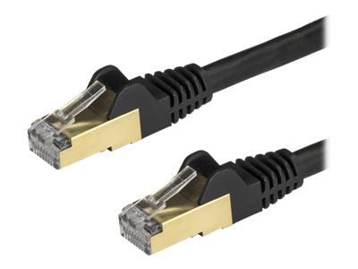 StarTech.com 3m CAT6A Ethernet-kaapeli, 10 Gigabit Shielded Snagless RJ45 100W PoE Patch Cord, CAT 6A 10GbE STP verkkokaapeli w/Strain Relief, must...