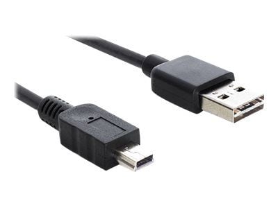 Delock Easy - USB-kabel - USB (hann) reversibel til mini-USB type B (hann) - USB 2.0 - 2 m - svart