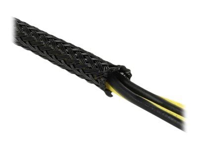 Delock Stretchable - Utvidgningsbart inflätat kabelfodral - 10 m - svart