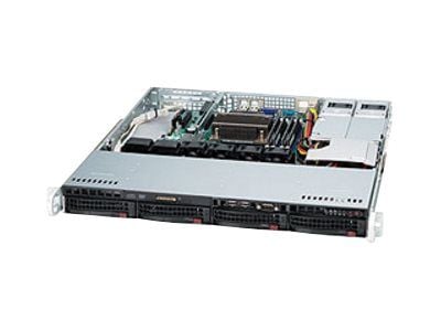 Supermicro SC813M FTQC-R407CB - Kan monteras i rack 1U - ATX - SATA/SAS - hot-swap 400 Watt - svart