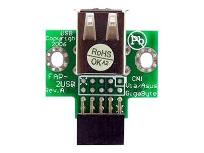 StarTech.com 2 Port USB Motherboard Header Adapter - USB-sovitin - USB (W) - 10-nastainen USB-otsikko (W)