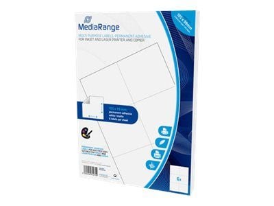 MediaRange MRINK144 - Matt hvit - 105 x 99 mm 300 etikett(er) (50 ark x 6) flerbruks merkelapper