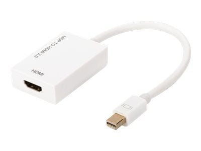 ASSMANN - Videosovitin - Mini DisplayPort uros - HDMI naaras - 20 cm - valkoinen - aktiivinen, muotoiltu