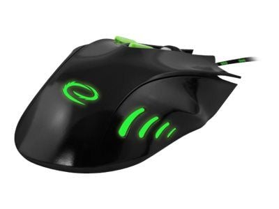 Esperanza MX401 HAWK - Mus - høyrehendt - optisk - 7 knapper - kablet - USB - svart/grønn