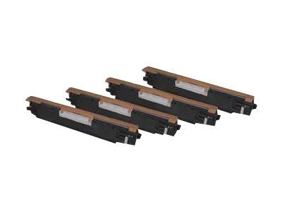 Peach Combi-Pack - 4-pack - svart, gul, cyan, magenta - kompatibel - gjenfabrikert - tonerpatron (alternativ for: HP 130A) - for HP Color LaserJet ...