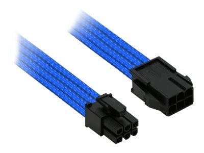 Nanoxia Single Sleeve - Strømforlengelseskabel - 6-pins PCIe-strøm (hann) til 6-pins PCIe-strøm (hunn) - 30 cm - låst - blå