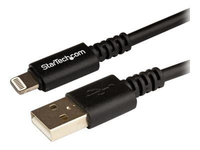 Startech 3m (10ft) Long Black Apple® 8-pin Lightning Connector to USB Cable for iPhone / iPod / iPad - Charge and Sync Cable (USBLT3MB) - Lightning...