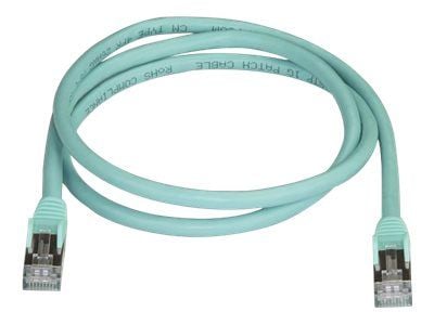 Startech 1m CAT6A Ethernet Cable, 10 Gigabit Shielded Snagless RJ45 100W PoE Patch Cord, CAT 6A 10GbE STP Network Cable w/Strain Relief, Aqua, UL C...