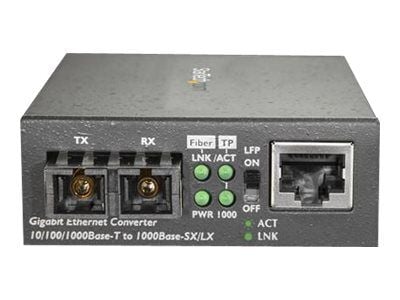 StarTech.com Singlemode (SM) SC-kuitumuunnin 10/100/1000-verkkoon, 10km, Gigabit Ethernet, 1310nm, w/ Auto Negotiation, Gigabit Ethernet to Single ...