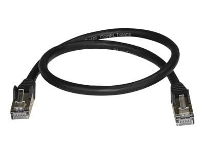Startech 50cm CAT6A Ethernet Cable, 10 Gigabit Shielded Snagless RJ45 100W PoE Patch Cord, CAT 6A 10GbE STP Network Cable w/Strain Relief, Black, U...