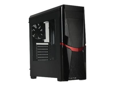 iBOX ORCUS X14 - Tower - ATX - genomskinlig sidopanel - ingen strömförsörjning - svart - USB/ljud