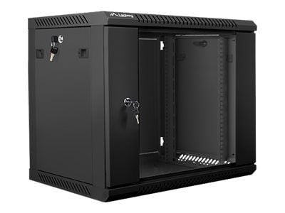 Lanberg - Rack skap - veggmonterbar - svart, RAL 9004 - 9U - 19"