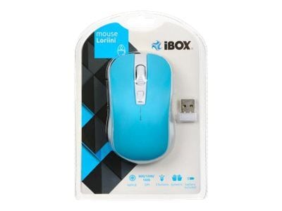 iBox LORIINI, Molempikätinen, Optinen, Langaton RF, 1600 DPI, Sininen, Valkoinen