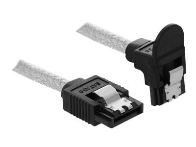 Delock - SATA-kabel - Serial ATA 150/300/600 - SATA (R) rett til SATA (R) vinklet nedover - 30 cm - gjennomsiktig