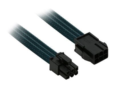 Nanoxia Single Sleeve - Strømforlengelseskabel - 6-pins PCIe-strøm (hann) til 6-pins PCIe-strøm (hunn) - 30 cm - låst - grønn