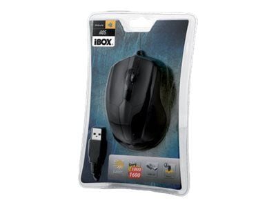 iBOX i005 - Mus - laser - 3 knapper - kablet - USB - svart