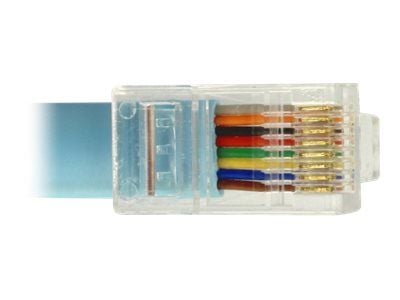 Delock Adapter RS-232 DB9 naaras > 1 x Serial RS-232 RJ45 uros - Serielt kabel - DB-9 (hun) kan skrues til RJ-45 (han) - 1 m - blå