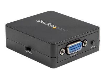 Startech 1080p VGA to RCA and S-Video Converter - USB Powered - Video adapter - VGA / S-Video / sammensatt video - HD-15 (VGA) hunn til 4-pins mini...