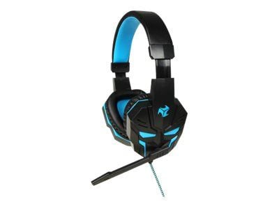 iBOX X8 - Hodesett - full størrelse - kablet - 3,5 mm jakk - lydisolerende - svart, blå