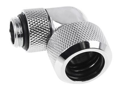 Alphacool Eiszapfen 16 mm HardTube compression fitting 90° rotatable G1/4 - Vinkelfäste för vätskekylningssystem - krom