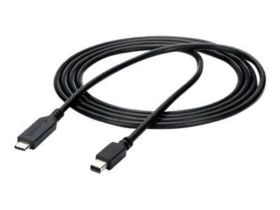StarTech 6ft / 2m USB-C to Mini DisplayPort Cable - 4K 60Hz - Black - USB 3.1 Type C to mDP Adapter (CDP2MDPMM6B) - Adapterkabel - USB-C (hann) til...