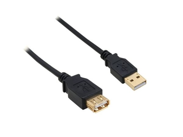 InLine USB 2.0-förlängning, guldpläterade kontakter - 1m