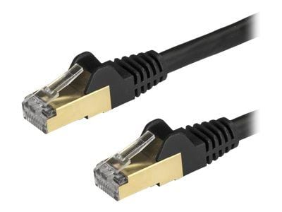 Startech 7.5m CAT6A Ethernet Cable, 10 Gigabit Shielded Snagless RJ45 100W PoE Patch Cord, CAT 6A 10GbE STP Network Cable w/Strain Relief, Black, U...