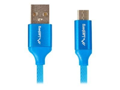 Lanberg - USB-kaapeli - USB (han) til Micro-USB Type B (han) - USB 2.0 - 1,8 m - sininen