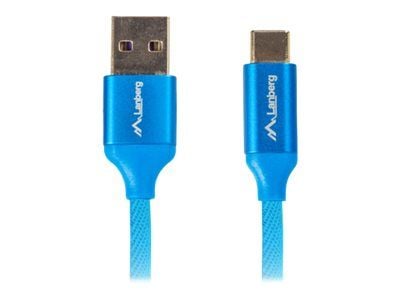 Lanberg Premium - USB-kabel - USB-C (hann) til USB (hann) - USB 2.0 - 5 A - 50 cm - blå