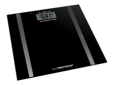 Esperanza EBS018K, Sähkökäyttöinen henkilövaaka, 180 kg, Musta, 1 kg, kg, Suorakulmio