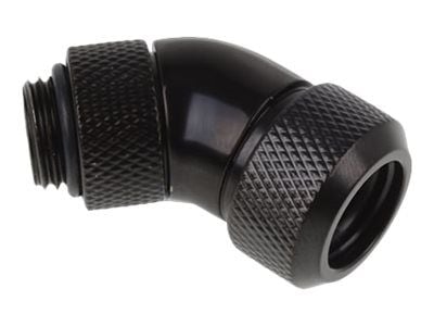 Alphacool Eiszapfen 13 mm HardTube compression fitting 45° rotatable G1/4 - Vinkelarmatur for væskekjølesystemskompresjon - mørkesvart