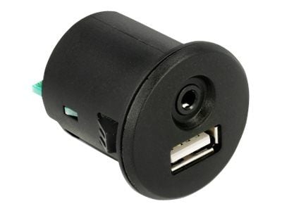 Delock - USB/audiojatkojohto - USB, ministic (uros) - USB, ministic (naaras) - 1,5 m - musta
