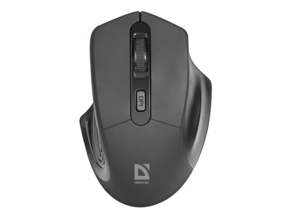Defender Datum MB-345 - Mus - ergonomisk - optisk - 4 knapper - trådløs - 2.4 GHz - USB trådløs mottaker - svart