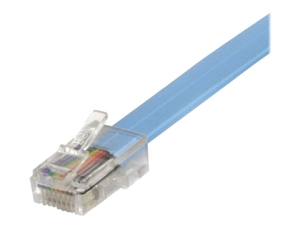 Startech Cisco Console Rollover Cable - RJ45 Ethernet - Network cable - RJ-45 (M) to RJ-45 (M) - 6 ft - molded, flat - blue - ROLLOVERMM6 - Nettver...