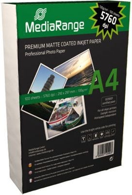 MediaRange - Matt - belagt - A4 (210 x 297 mm) - 130 g/m² - 100 ark papir