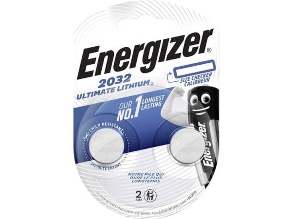 Energizer Ultimate Lithium 2032, Kertakäyttöinen akku, CR2032, Litium, 3 V, 2 kpl, Hopea