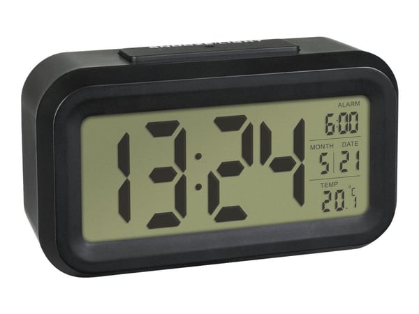 TFA LUMIO - Väckarklocka - rektangulär - elektronisk - skrivbord - svart