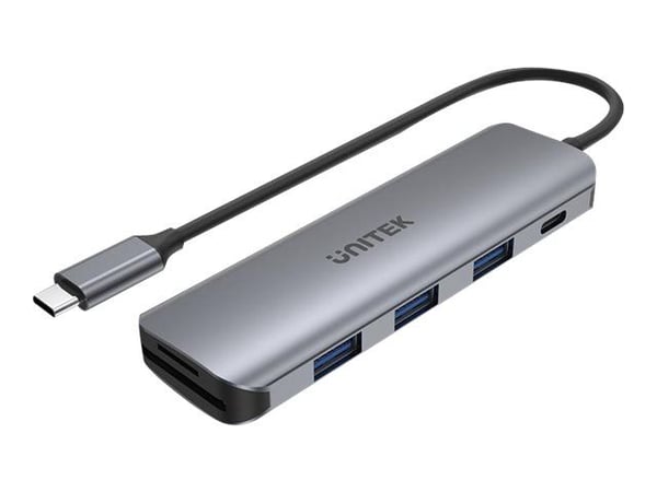 Unitek uHUB P5+ H1107C - Hubb - 3 x USB 3.1 Gen 1 + 1 x USB-C 3.1 Gen 1 - skrivbordsmodell