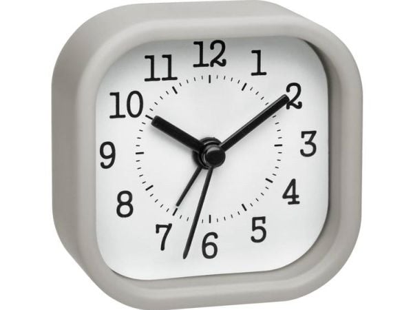 TFA-Dostmann 60.010686, Quartz vekkerklokke, firkant, Grå, Plast, Analog, Batteri