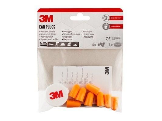 3M 1100C4, Gjenbrukbar øreplugg, Oransje, Koblet med ledninger (ikke trådløs), 37 dB, 110 dB, Polybag