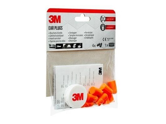 3M 1100C4, Gjenbrukbar øreplugg, Oransje, Koblet med ledninger (ikke trådløs), 37 dB, 110 dB, Polybag