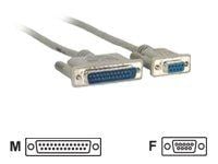 MicroConnect - Seriell- / parallellkabel - DB-9 (hunn) til DB-25 (hann) - 3 m - svart