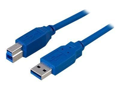 DELTACO USB3-120 - USB-kabel - USB Type B (hann) til USB-type A (hann) - USB 3.0 - 2 m - blå