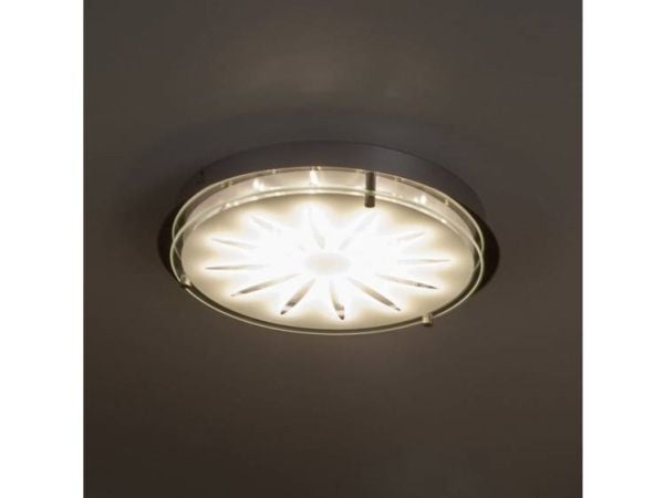 Brilliant Cathleen - Vegg/taklampe - LED - 14 W (ekvivalent 100 W) - klasse F - varmt hvitt lys - 3000 K - rund - krom