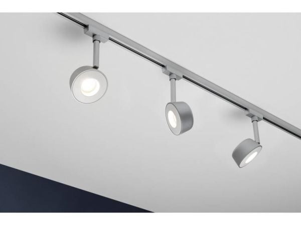 Paulmann 954.73, Spotlight på skinne, 1 ampuller, LED, 2700 K, 294 lm, Kromfarget, Hvit