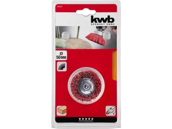 kwb 603230, Kopp stålbørste, 6 mm, 5 cm, Tre, Nylon